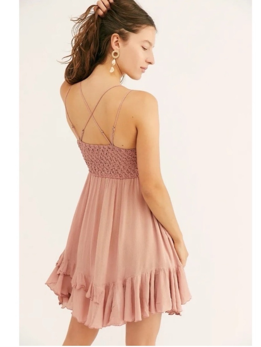 Free People Size XS Adella Slip Dress Pink Rose - Picture 2 of 9